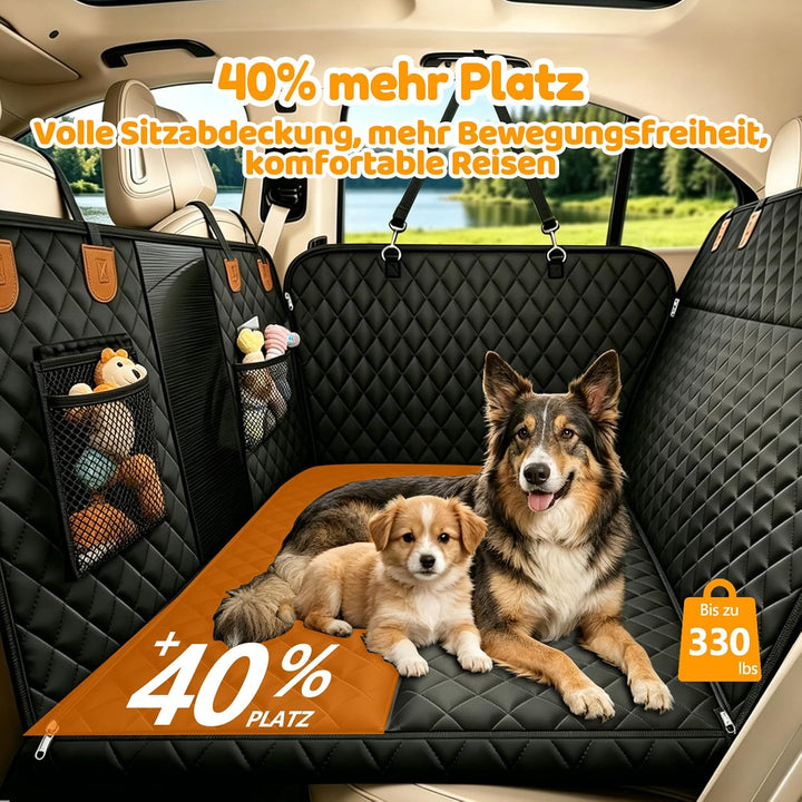 Hundedecke Auto Rückbank mit Hartbodenplatte, Hunde Autositz Rückbank | 600D Oxford, 40% Mehr Platz,
