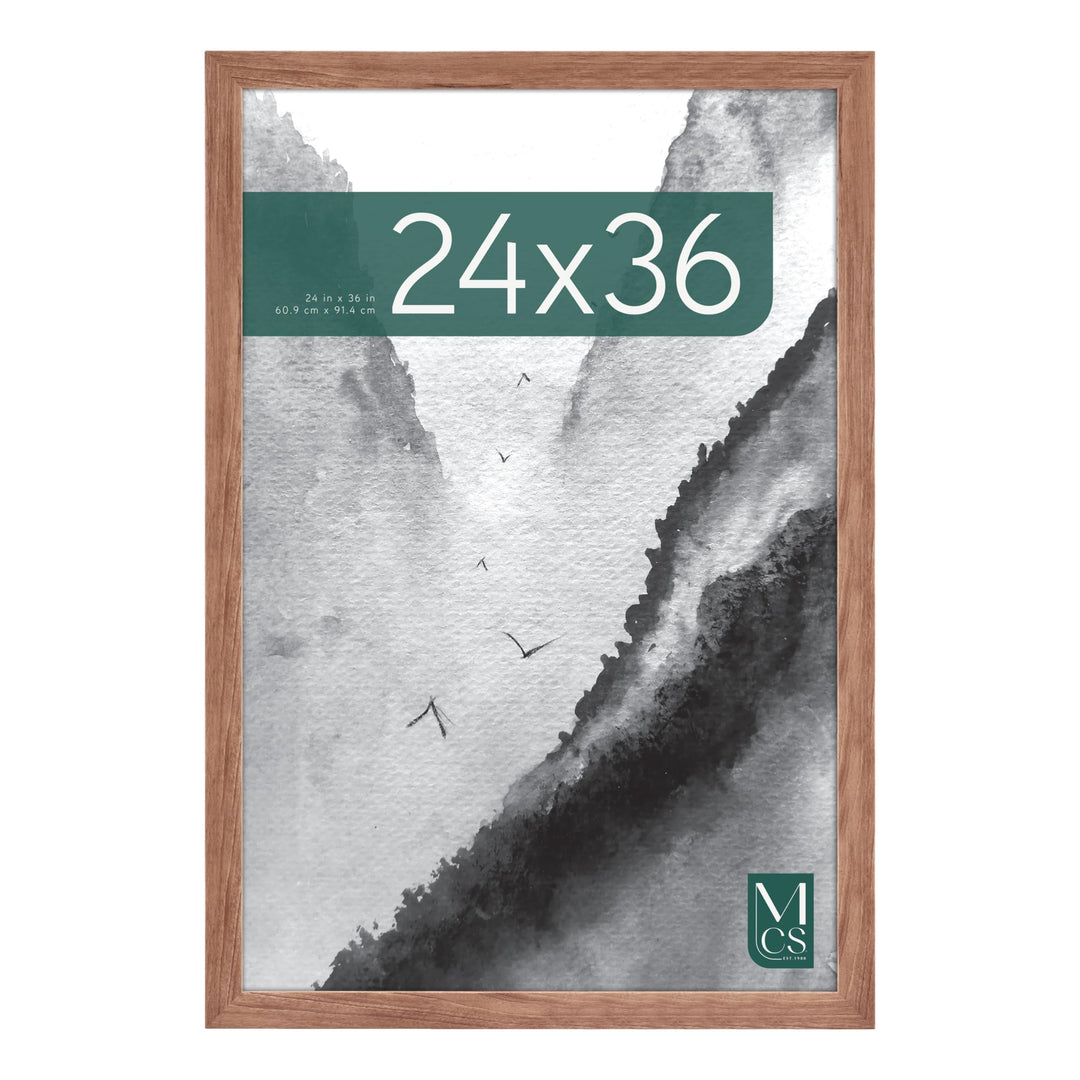 MCS Museum Posterrahmen 61,0 x 91,4 cm, Mittelbraune Eiche, Vertikale und horizontale Wandaufhängung