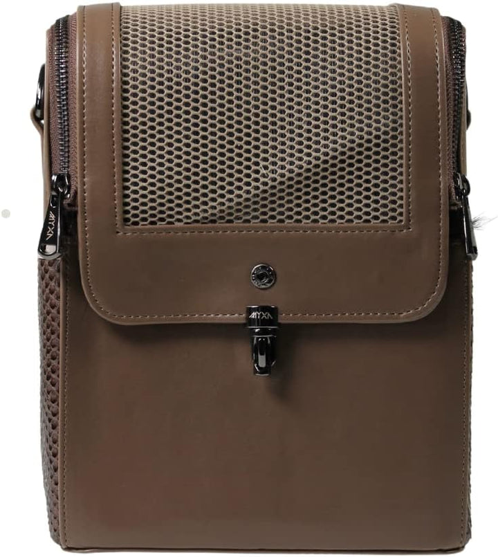 MYXA Classi Hundetasche Hundetragetasche Flugtasche mit abnehmbaren Dachnetz (Brown Snake, inkl. 360