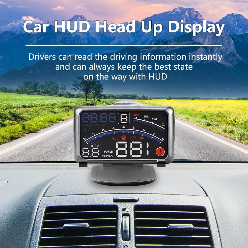HUD Head Up Display OBD2, Universal HUD Headup Display Auto Für Auto Mit OBD II Port EUOBD Plug & Pl