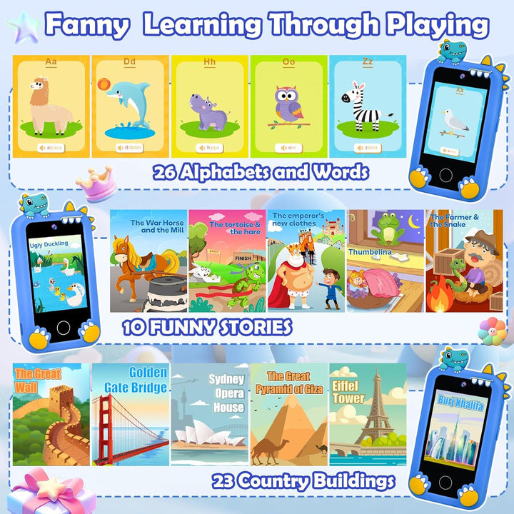 Kindertelefon für Jungen, Dinosaurier-Handy-Spielzeug für 3-8 Jahre alte Jungen, Kinder-Handy-Spielz