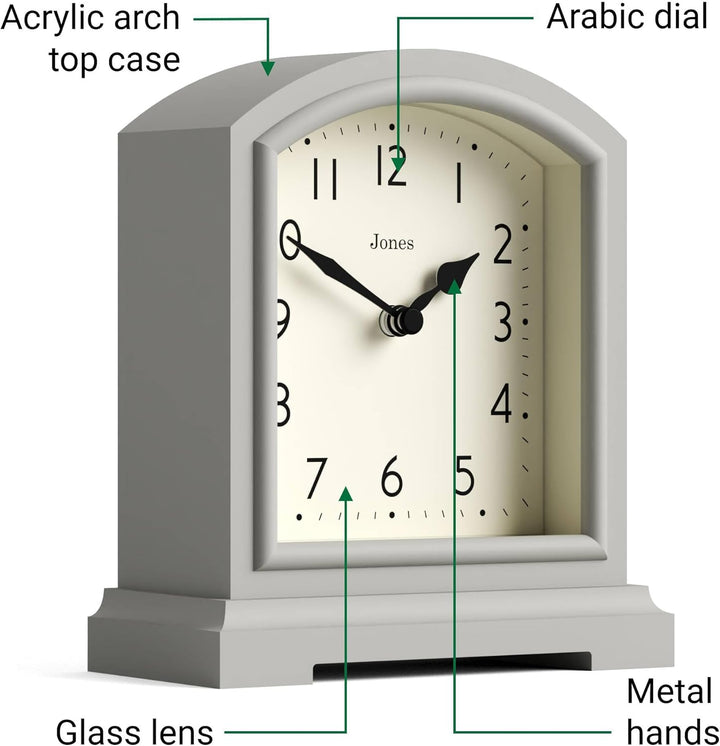 JONES CLOCKS® Tavern Kaminuhr | Traditionelles/Klassisches Design | Schlafzimmeruhr | Wohnzimmeruhr