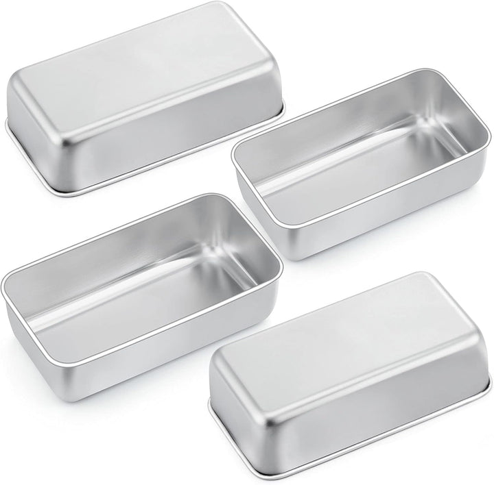 Joyfair Kastenform 4er Set, Edelstahl Brotbackform Toastbrot Backform, Brotform Königskuchenform für