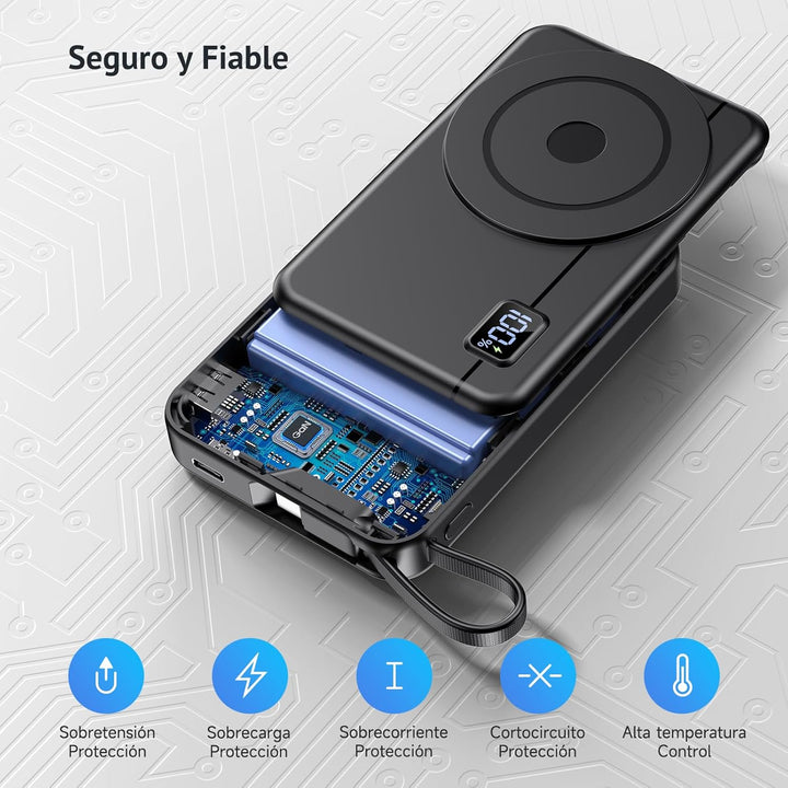 Powerbank für Magsafe10000mAh 22.5W Magnetische - Kabelloses Externe Handyakkus mit Typ-C-Eingang un