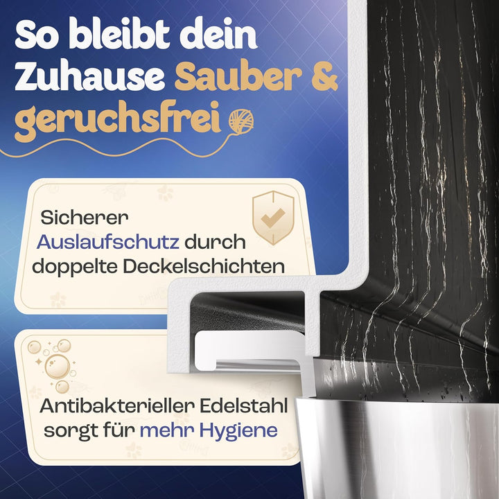 Samtpfote® „Grande“ Edelstahl Katzenklo – XXXL Katzentoilette 70×50 cm, geschlossen oder offen nutzb