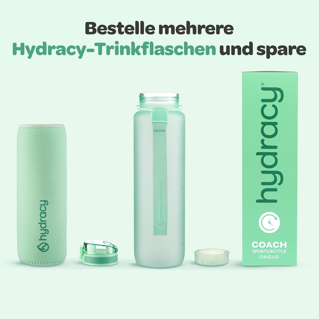 Hydracy Trinkflasche mit Fruchteinsatz - 500ml Wasserflasche - BPA-freie Trinkflasche mit Zeitmarkie