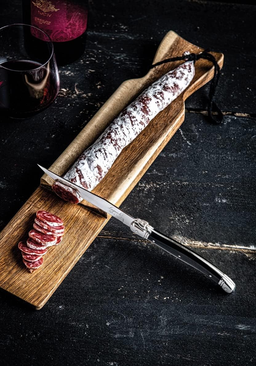 Laguiole Style de Vie Wurstbrett mit Messer, Akazienholz