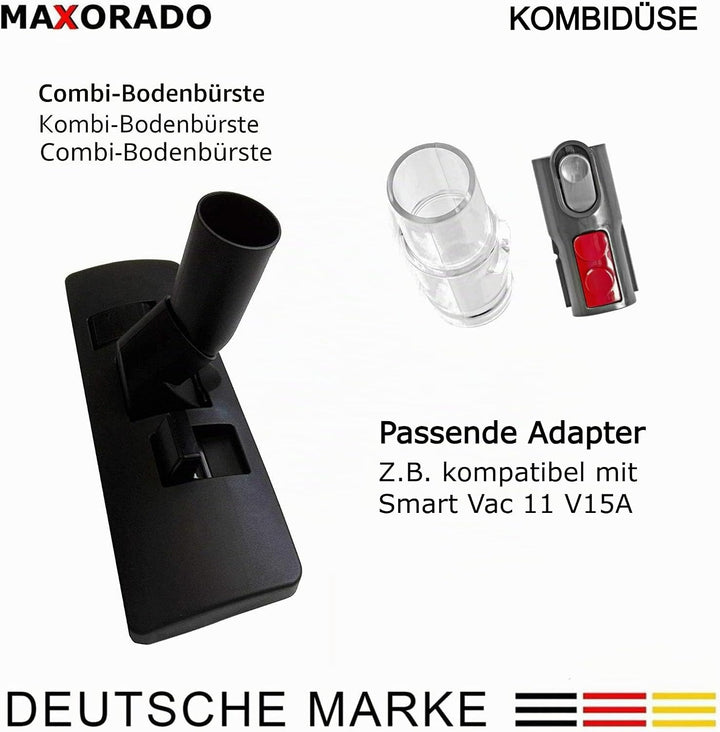 Kombidüse kompatibel mit Hompany SmartVac 11 V15A Bodendüse Düse Ersatzteil für Akku Stil Staubsauge