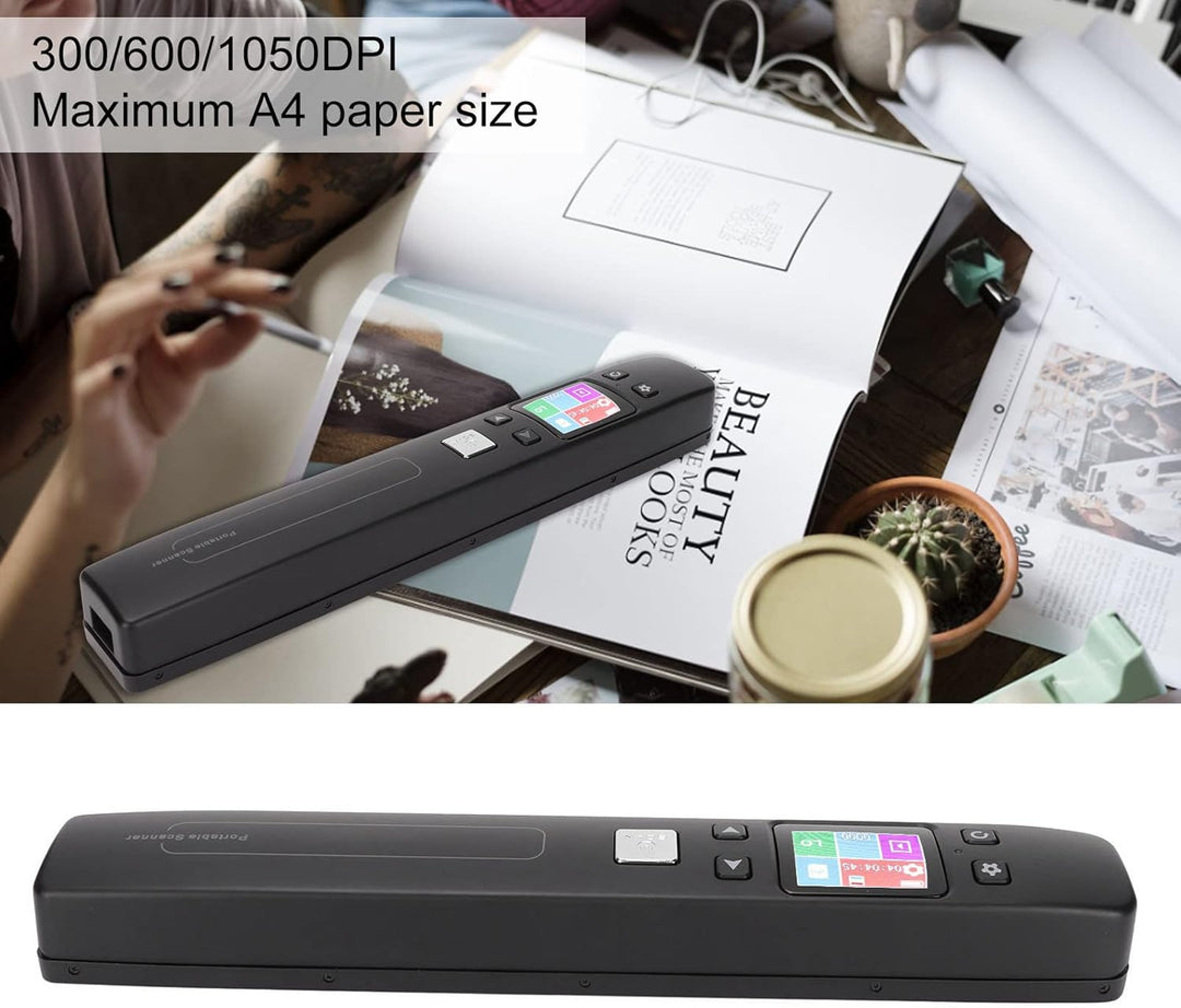 Yunseity Tragbarer Scanner, Tragbarer Farbscanner, WLAN-Dokumentenscanner, 1-klick-Scannen in PDF/JP