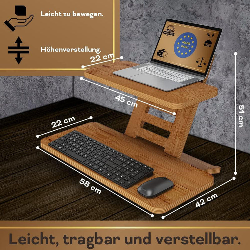 Generic Stehpultaufsatz, Stehpult, Laptopständer aus Holz, Stehtischaufsatz, Rednerpult, Schreibtisc