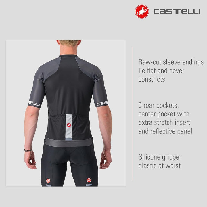 CASTELLI Herren Entrata Vi Jersey Sweatshirt, Hellschwarz/Dunkeles Grau-ivory