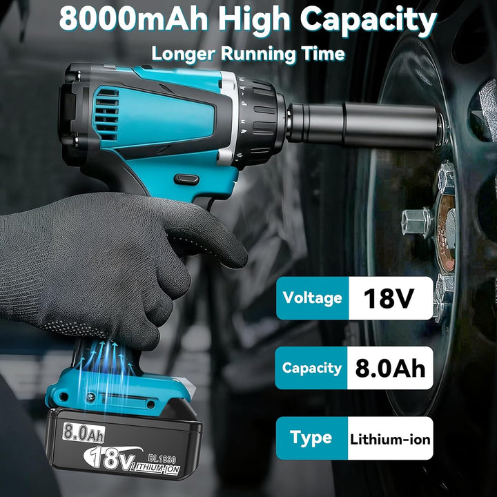 2 Stück 18V 8.0Ah Akku für Makita Li-ion Ersatzakku 8000mAh BL1860B BL1860 BL1850 BL1850B BL1840B BL