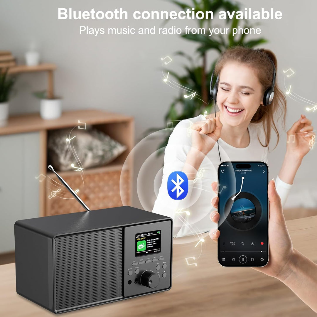 DAB+/FM Digitalradio mit Bluetooth 5.0,DAB Plus Nostalgie Radio,Küchenradio Vintage-Radiowecker mit