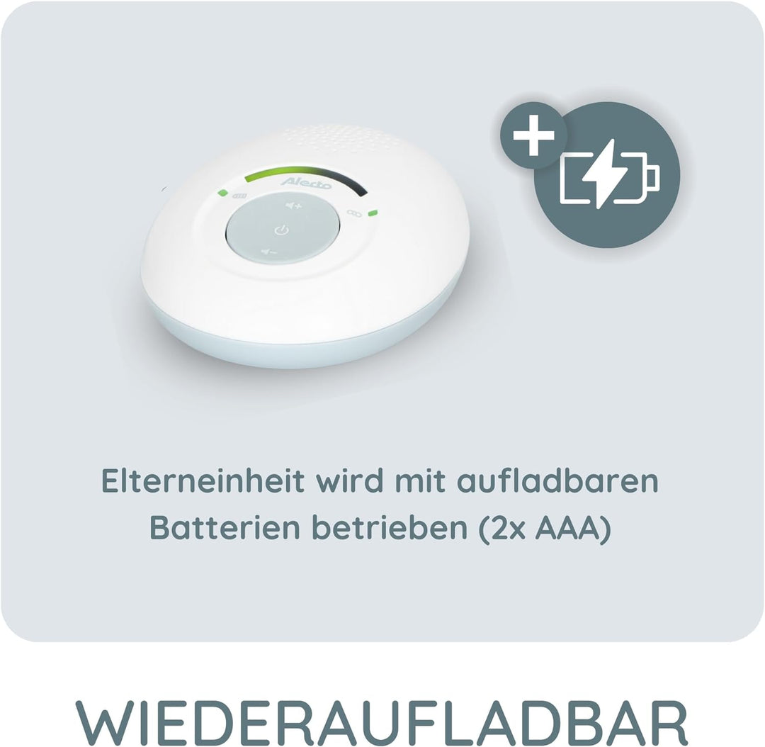 Alecto DBX110 Babyphone Audio - digitales Babyphone mit DECT - 300 m Reichweite - kompaktes Design -