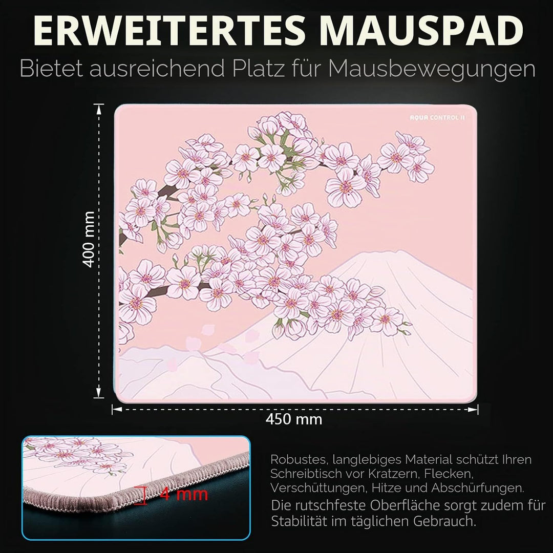 X-Raypad Aqua Control 2 AC2 Sakura Gaming-Mauspad, Ultra-Hochpräzisions-Mauspad mit Perfekter Geschw