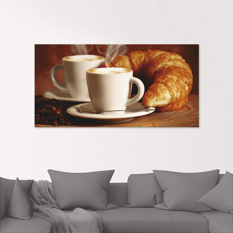 ARTland Glasbilder Wandbild Glas Bild einteilig 80x60 cm Querformat Kaffee Coffee Cafe Cappuccino Ka