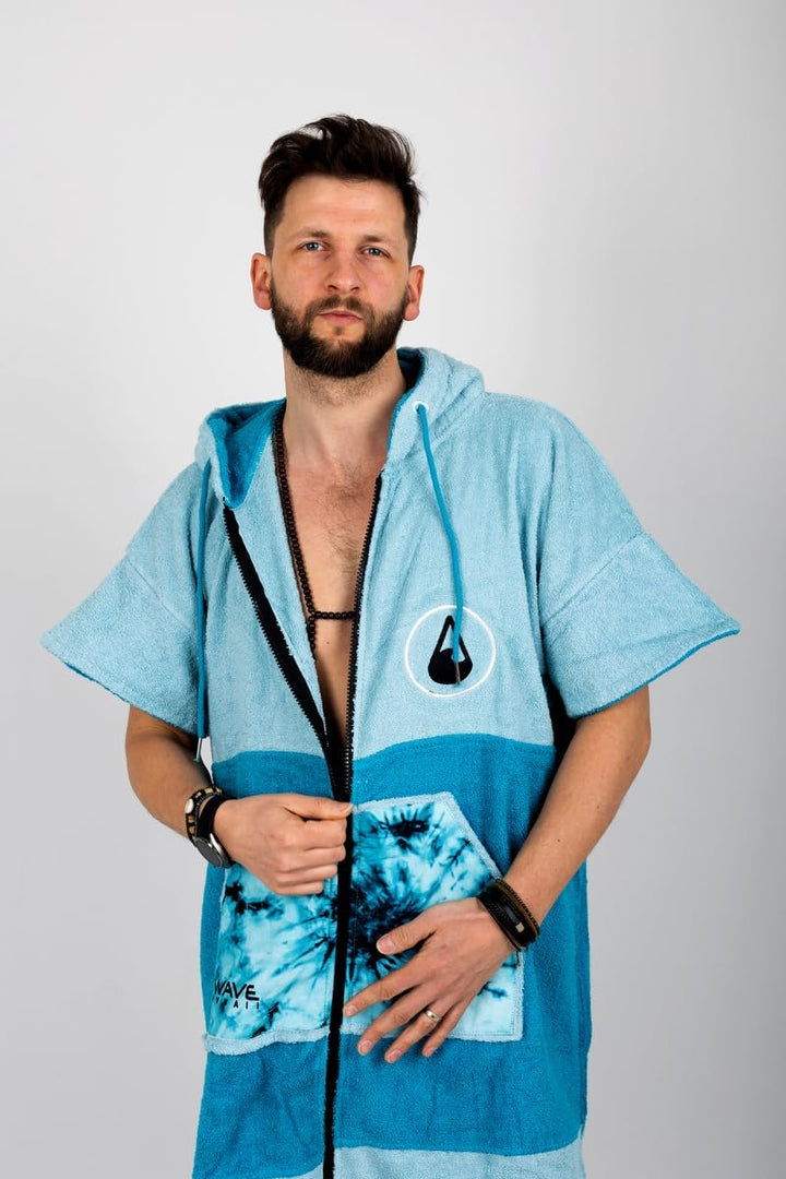 WAVE HAWAII Poncho Flyh Surfponcho 100% Baumwolle für Körpergrössen von 155-185 cm Umkleidehilfe für