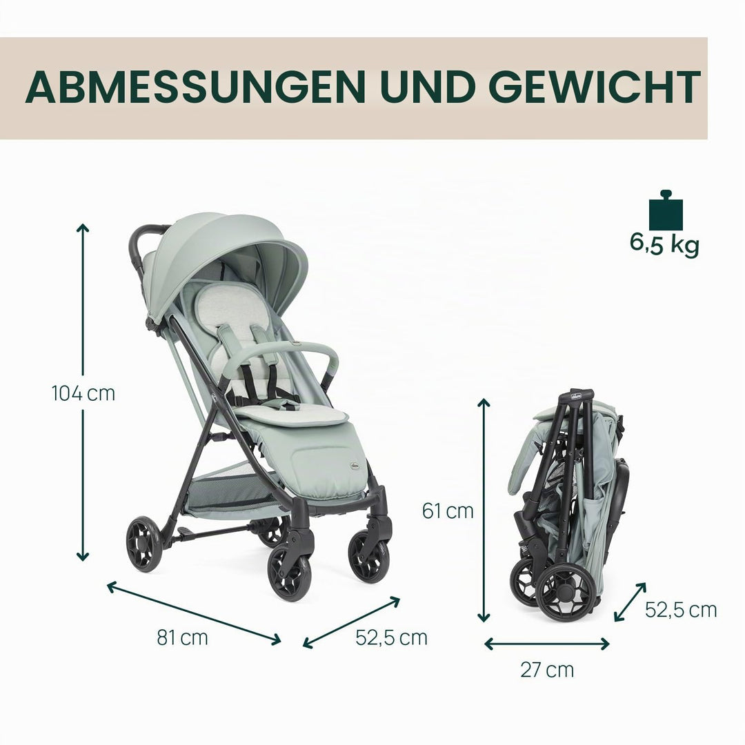 Chicco Kinderwagen Taormina, Ab Geburt bis 22 Kg, Praktisch und leicht, Zusammenklappbarer Buggy, Ki