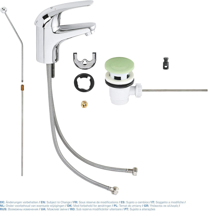 GROHE Swift - Einhand-Waschtischarmatur (Einlochmontage, Auslauf mit Mousseur), chrom, 23264000