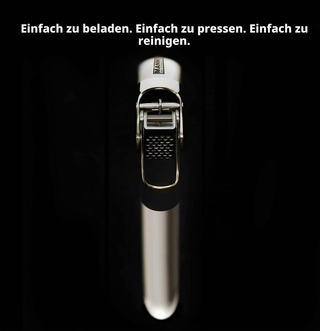 MANNKITCHEN Edelstahl Knoblauchpresse - Robust, Professionelle Qualität, Doppelhebel-Unterstützt Mit