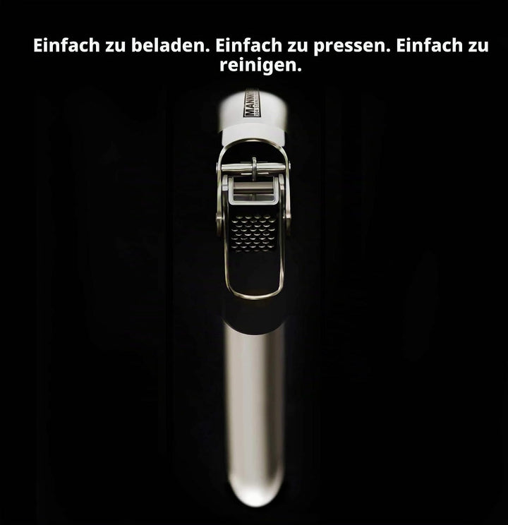MANNKITCHEN Edelstahl Knoblauchpresse - Robust, Professionelle Qualität, Doppelhebel-Unterstützt Mit