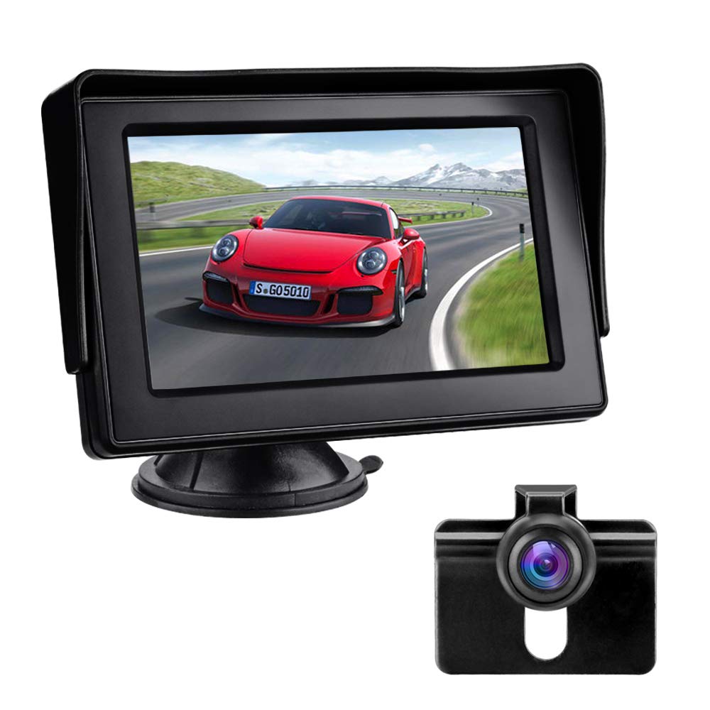 Rückfahrkamera mit Monitor Rückfahrkamera Auto IP68 Wasserdicht Nachtsicht Einparkhilfe System 4.3''