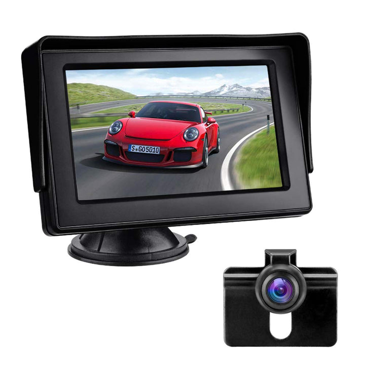 Rückfahrkamera mit Monitor Rückfahrkamera Auto IP68 Wasserdicht Nachtsicht Einparkhilfe System 4.3''