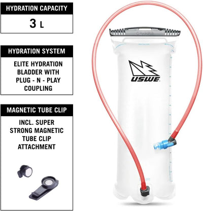 USWE Moto Hydro Hydration Pack - with Water Bladder, a High End, Bounce Free Backpack for Enduro and
