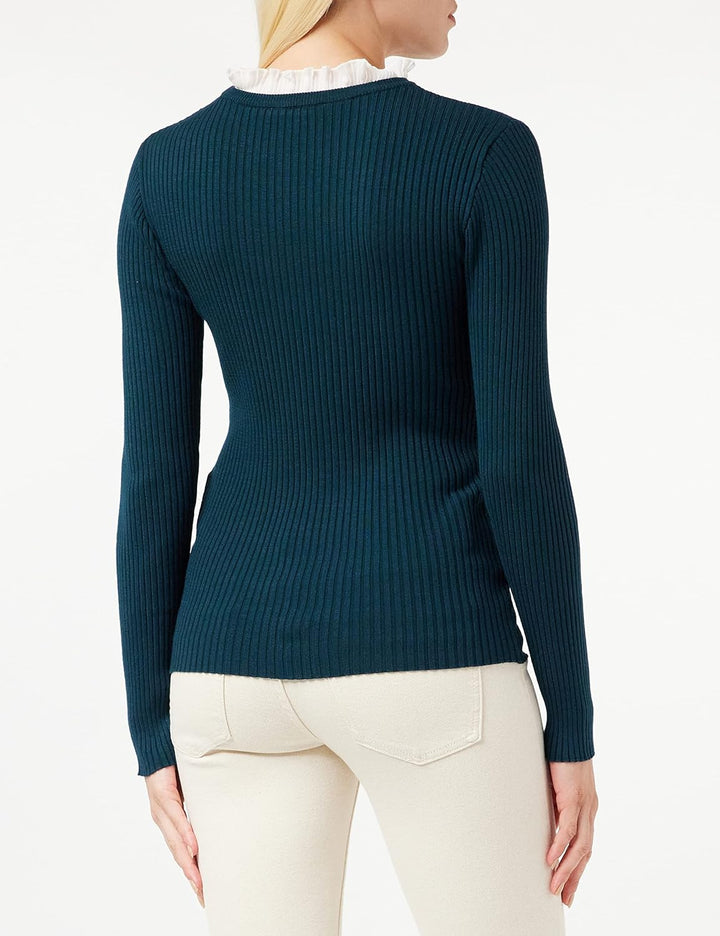 Morgan Langarmpullover mit gerafftem Kragen XS Grün (Vert Bouteille Vert Bouteille), XS Grün (Vert B