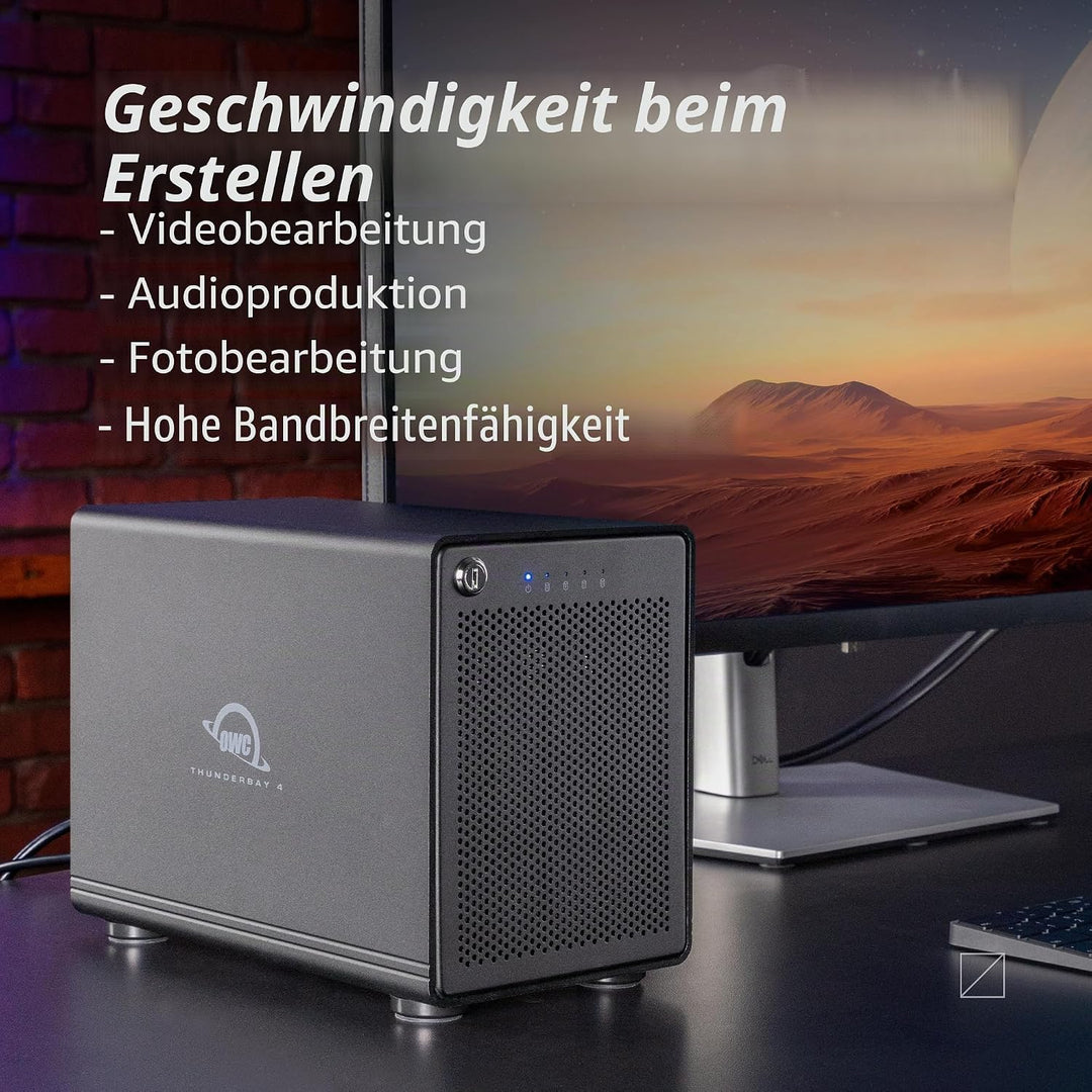 OWC ThunderBay 4 (0 TB) RAID-fähiges externes Speichergehäuse mit 4 Einschüben und 2 x TB3-Anschlüss