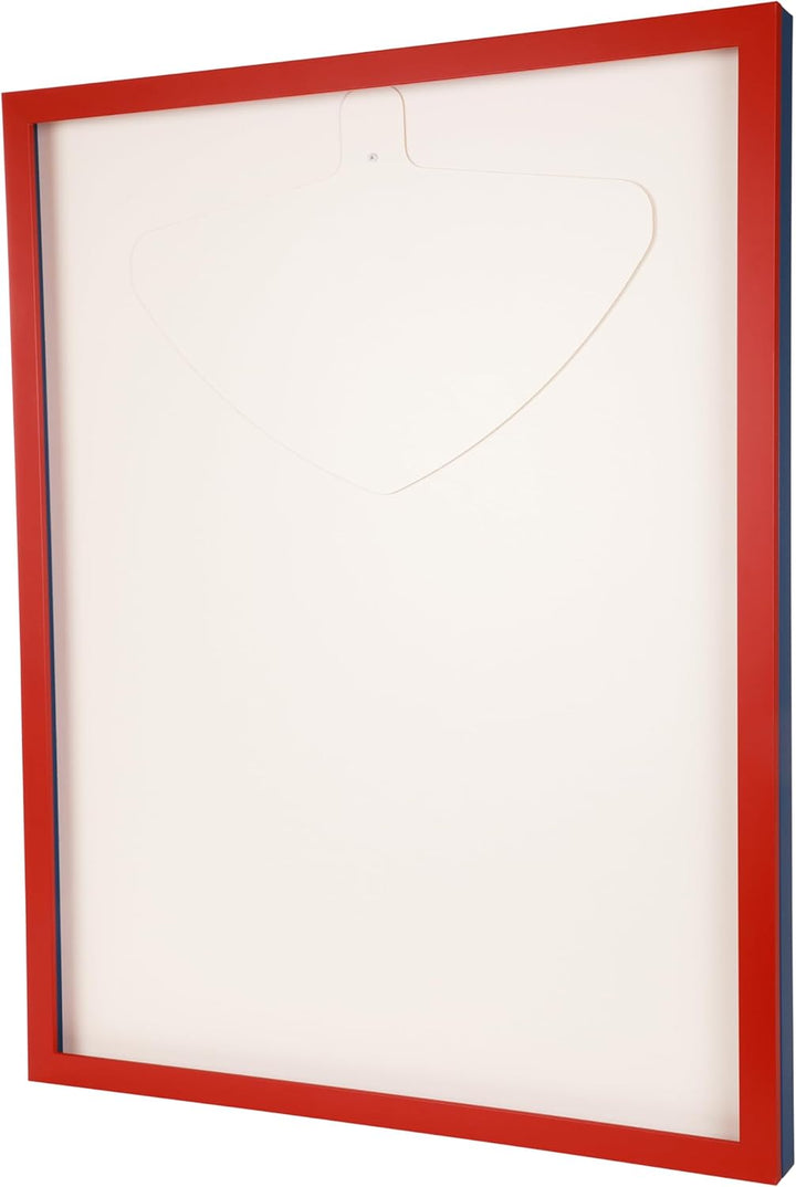 Trikotrahmen mit Drehtür – 'Rot-Blau' - Rückwand Weiss | Grösse: 90x70cm - von vorne bestückbar - st