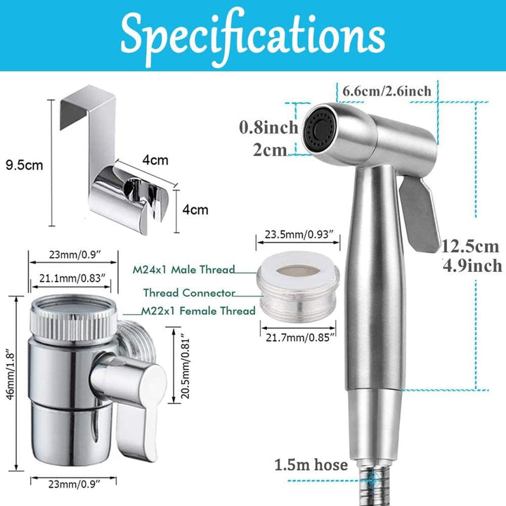 Bidet Edelstahl Handbrause, Muslimische Edelstahldusche Und Baby-StoffwindelsprüH Kit Mit Wasserhahn