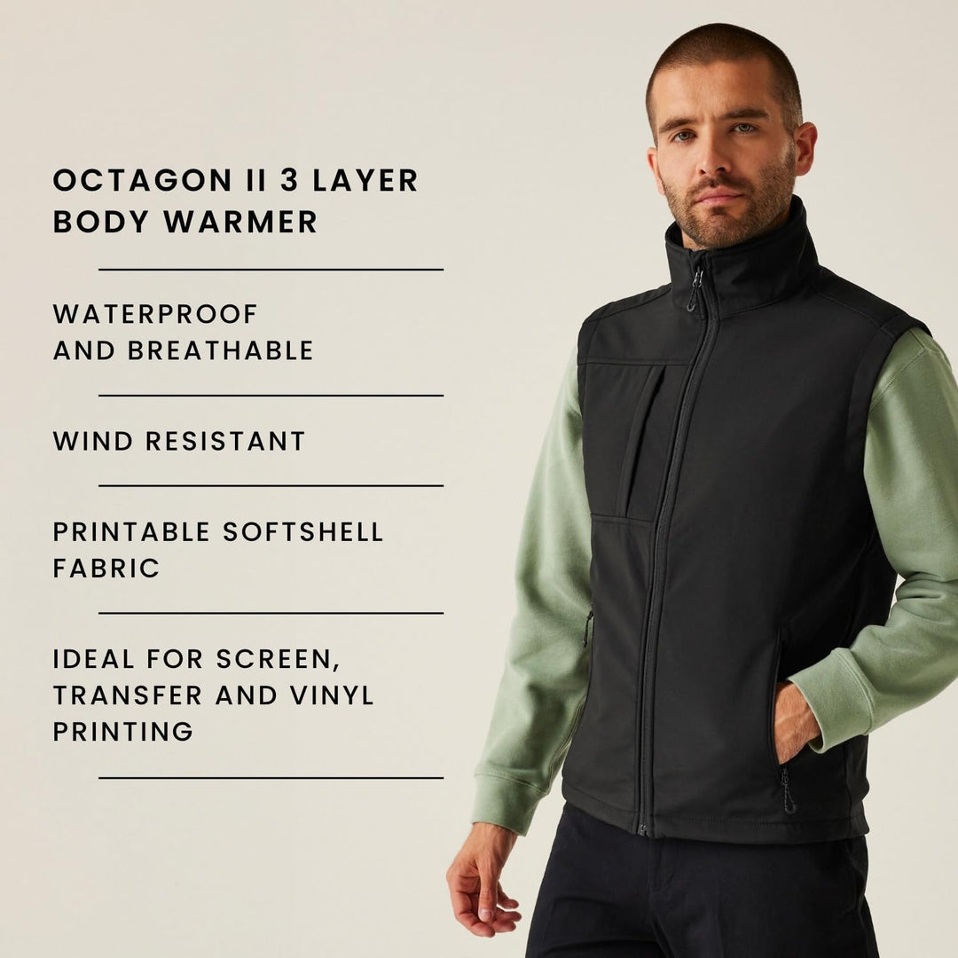 Regatta TRA848 74496 Professionelle Octagon II 3-lagige wasserdichte Softshell-Bodywarmer, Marinebla