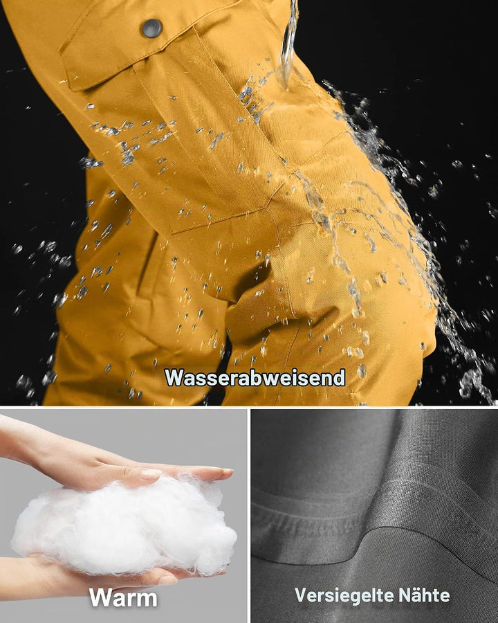 33,000ft Damen Skihose Outdoorhose Wasserdicht Winddichte Softshellhose Warme Gefütterte Thermohose