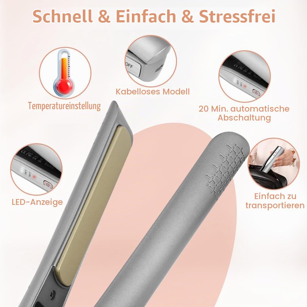 Glätteisen Haarglätter,Verbesserte Version Ceramic Straight für Glatte &amp; Glänzende Haare,Haarglätter