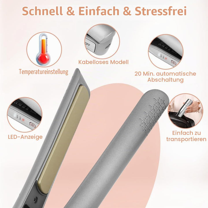 Glätteisen Haarglätter,Verbesserte Version Ceramic Straight für Glatte &amp; Glänzende Haare,Haarglätter