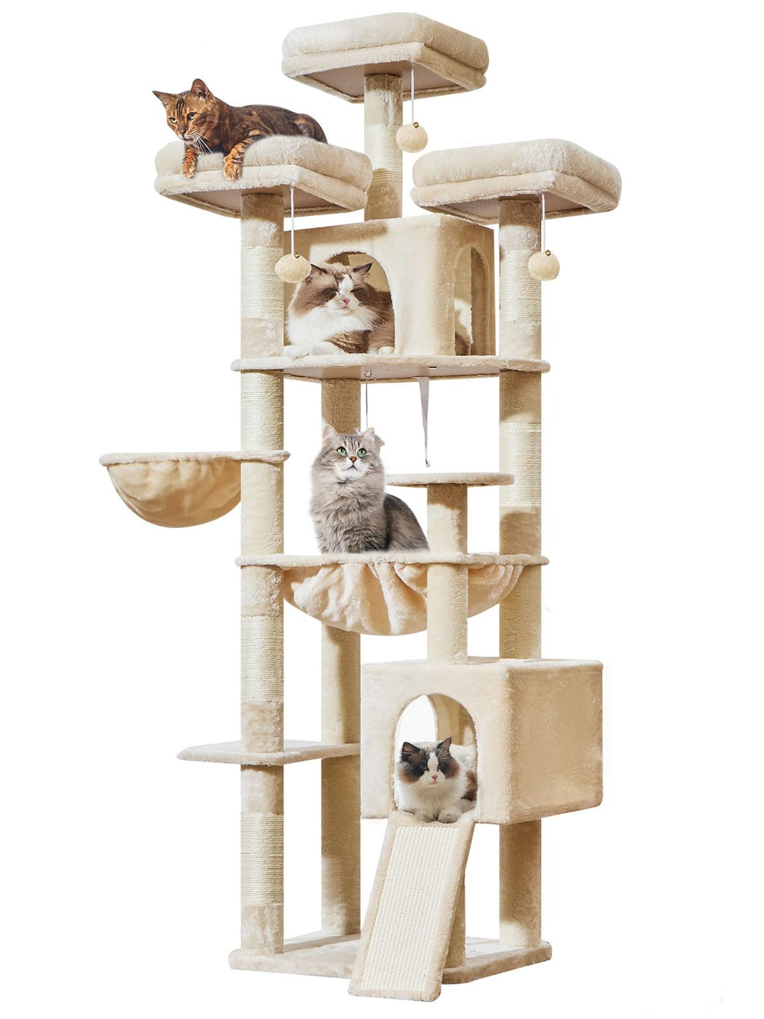 Taoqimiao 193cm Kratzbaum XXL, Grosser Katzenbaum Für Grosse Katzen, MS047M | 3 Grosse Plattform, Ka