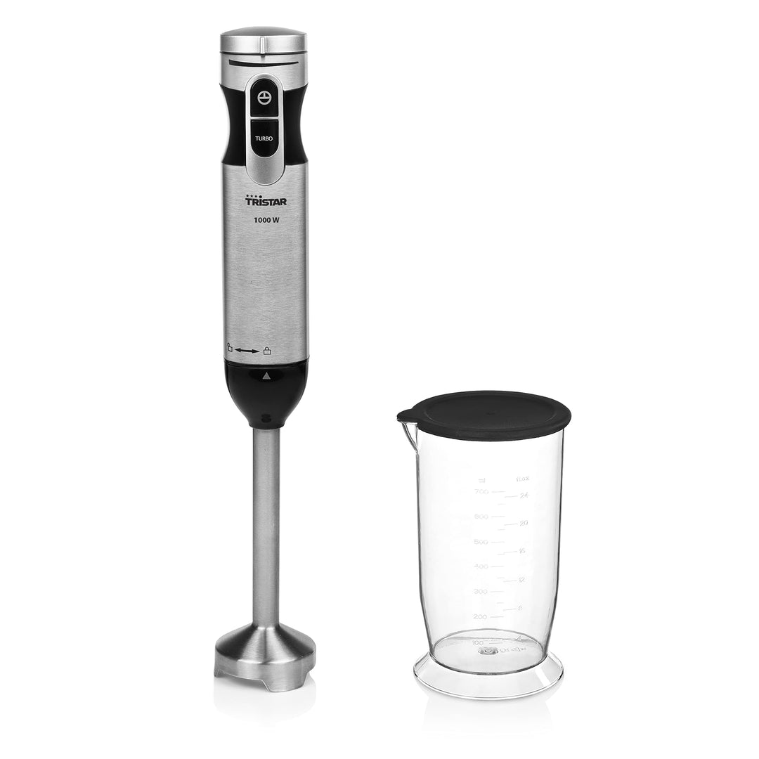 Tristar MX-4828 Stabmixer - Abnehmbare Edelstahlstange - 1000-Watt, silber, schwarz Stabmixer ohne Z