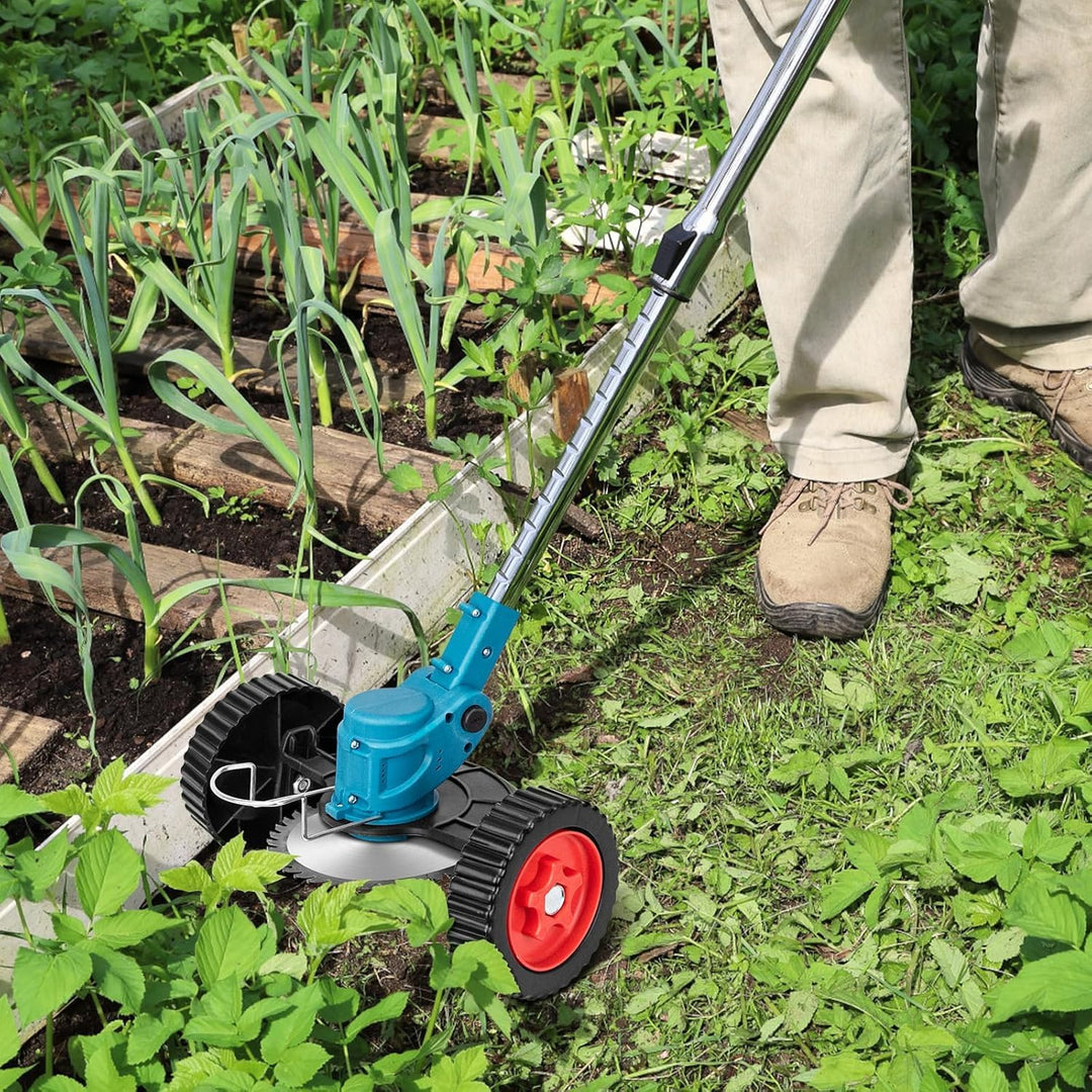 Rasentrimmer mit akku Schnurloser Rasenmäher Gras Rasenkantenschneider mit 2000mAh Akku und 3 Schnei
