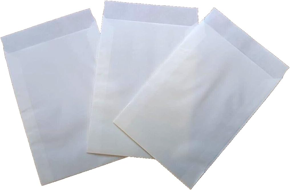 Papiertüten weiss flach 9,5 x 13cm (400St.) von BLÜHKING® 400 Stück, 400 Stück