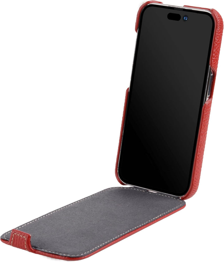 Hülle passend für iPhone 15 (6,1 Zoll), Handyhülle mit beschichtetem Leder, Flip Case, Schutzhülle,
