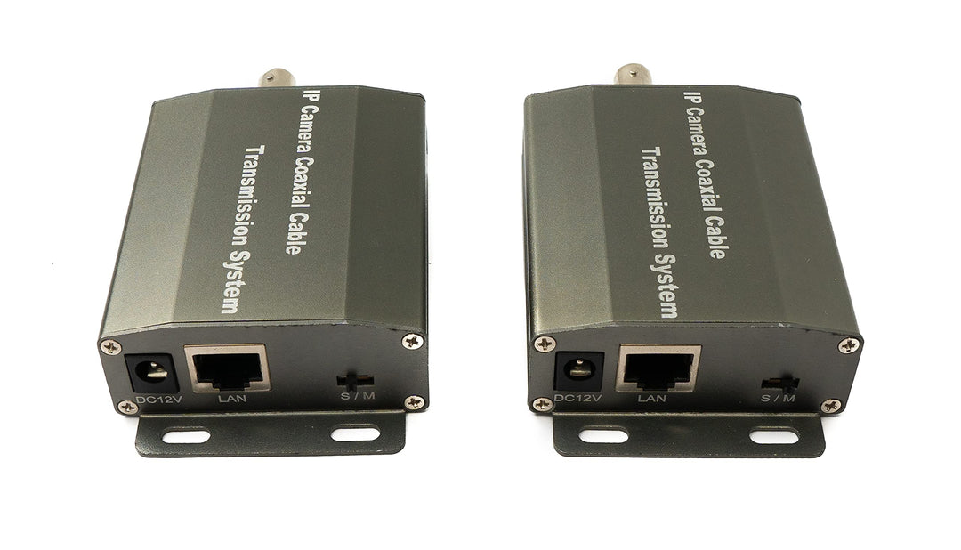 System-S UTP IP Transceiver Set LAN RJ45 zu BNC Koaxialkabel in Schwarz