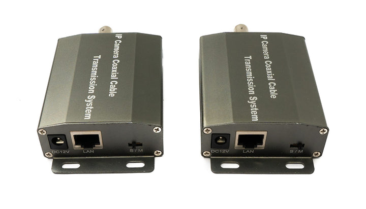 System-S UTP IP Transceiver Set LAN RJ45 zu BNC Koaxialkabel in Schwarz
