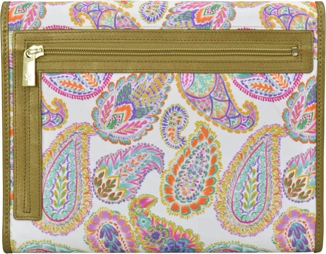 Anuschka Reise Organizer Mappe - Wanderlust Kollektion - Nylonstoff mit Leder Trim und Kunstdruck Bo