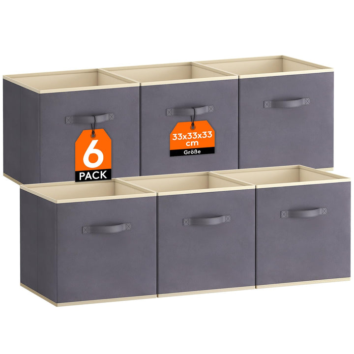 Lifewit 6 Stück Aufbewahrungsbox aus Stoff, Faltbar Aufbewahrungswürfel Kallax Boxen Aufbewahrung au