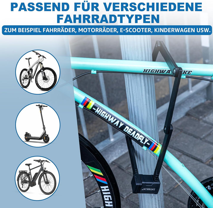 Faltschloss Fahrrad - 95cm lang Fahrradschloss Faltschloss mit Stahlgliedern- Kompaktes Fahrradschlo