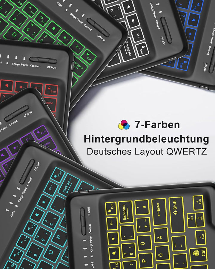 Hülle mit Tastatur für das iPad Pro 13" (2025 M5 A3360/A3361/A3362 & 2024 M4 A2925/A3007/A2926), Deu