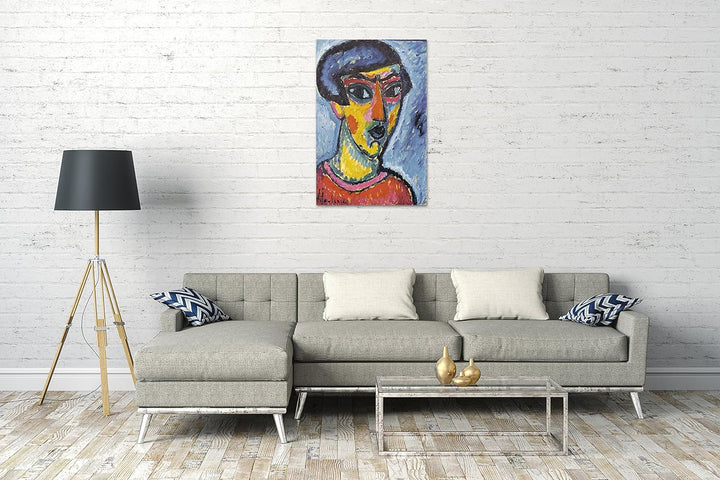 Printed Paintings Leinwand (60x80cm): Alexej von Jawlensky - Kopf in Blau 60x80 cm, 60x80 cm