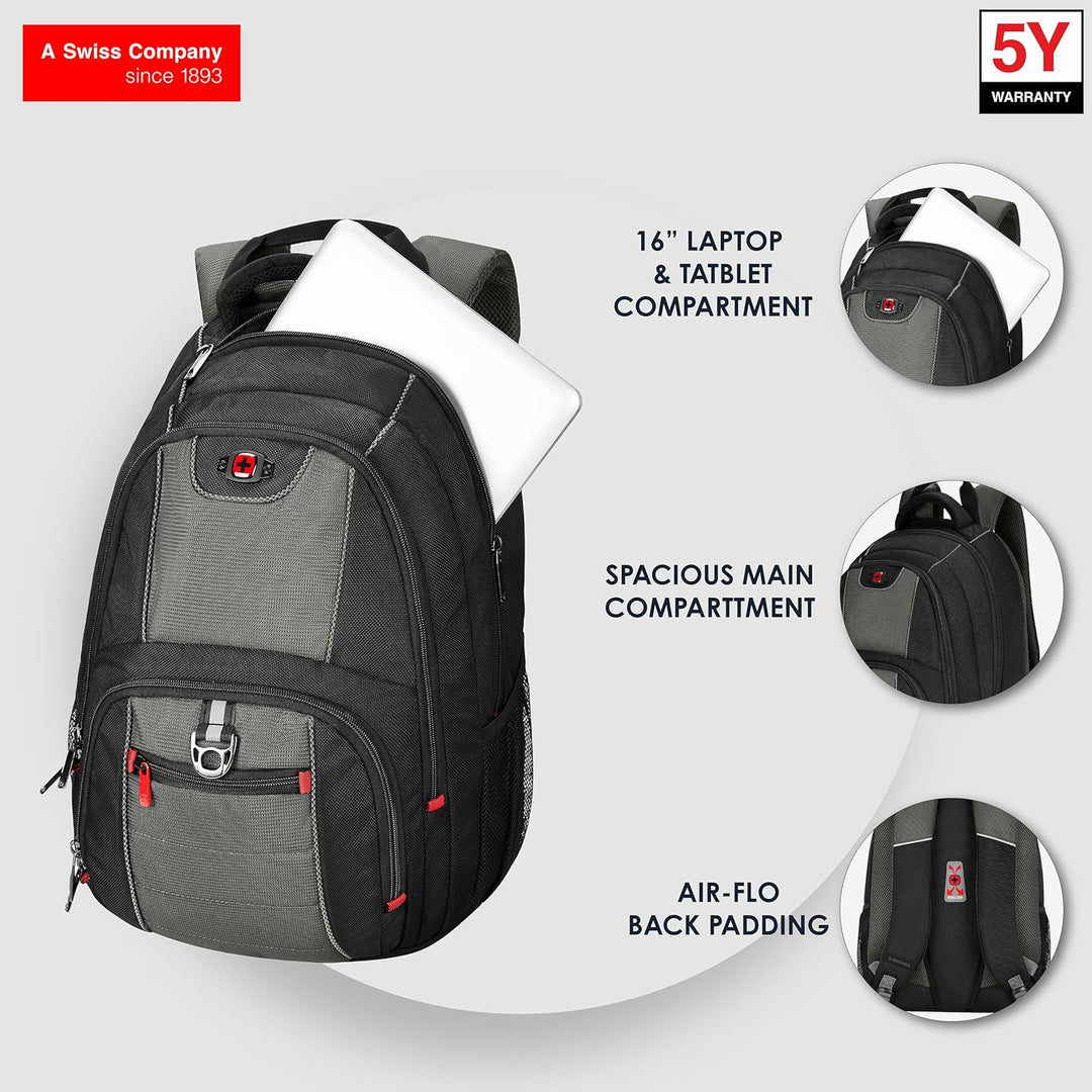 WENGER Pillar Laptop-Rucksack, Notebook bis 16 Zoll, 25 l, Damen Herren, Business Uni Schule Reisen,