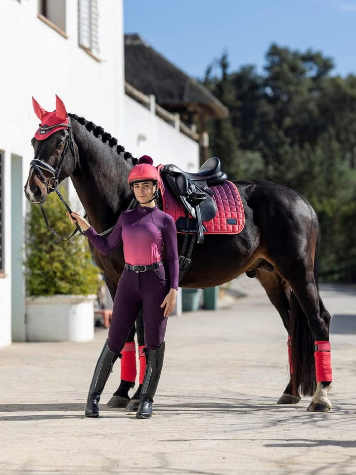 LeMieux Prosport Suede Dressage Square Dressurschabracke L Wassermelonen-Spektrum, quadratisch, L Wa